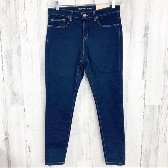 MICHAEL KORS High Rise Skinny Jeans, Dark Wash Women's Size 6 NWT - Picture 2 of 9